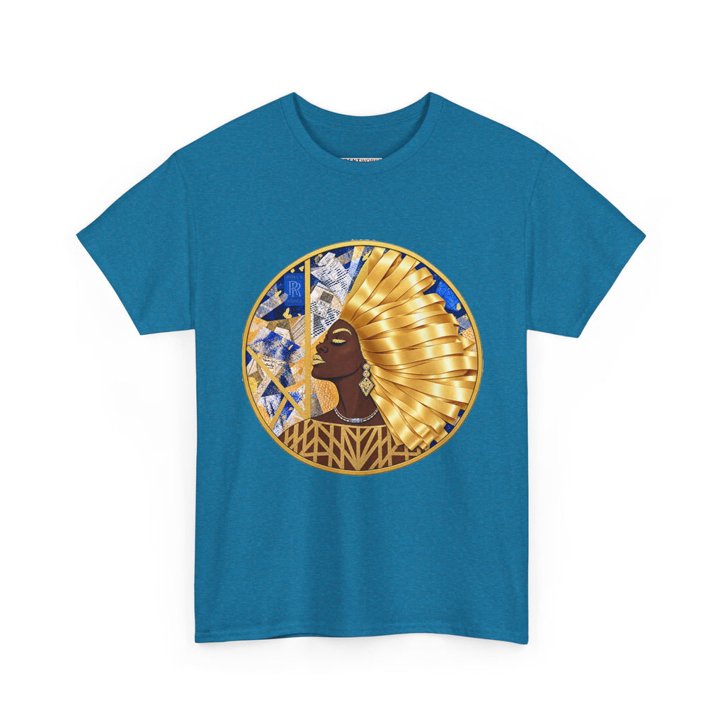 Egyptian Queen Graphic Tee — Gold Headdress Women's Afrocentric T-Shirt