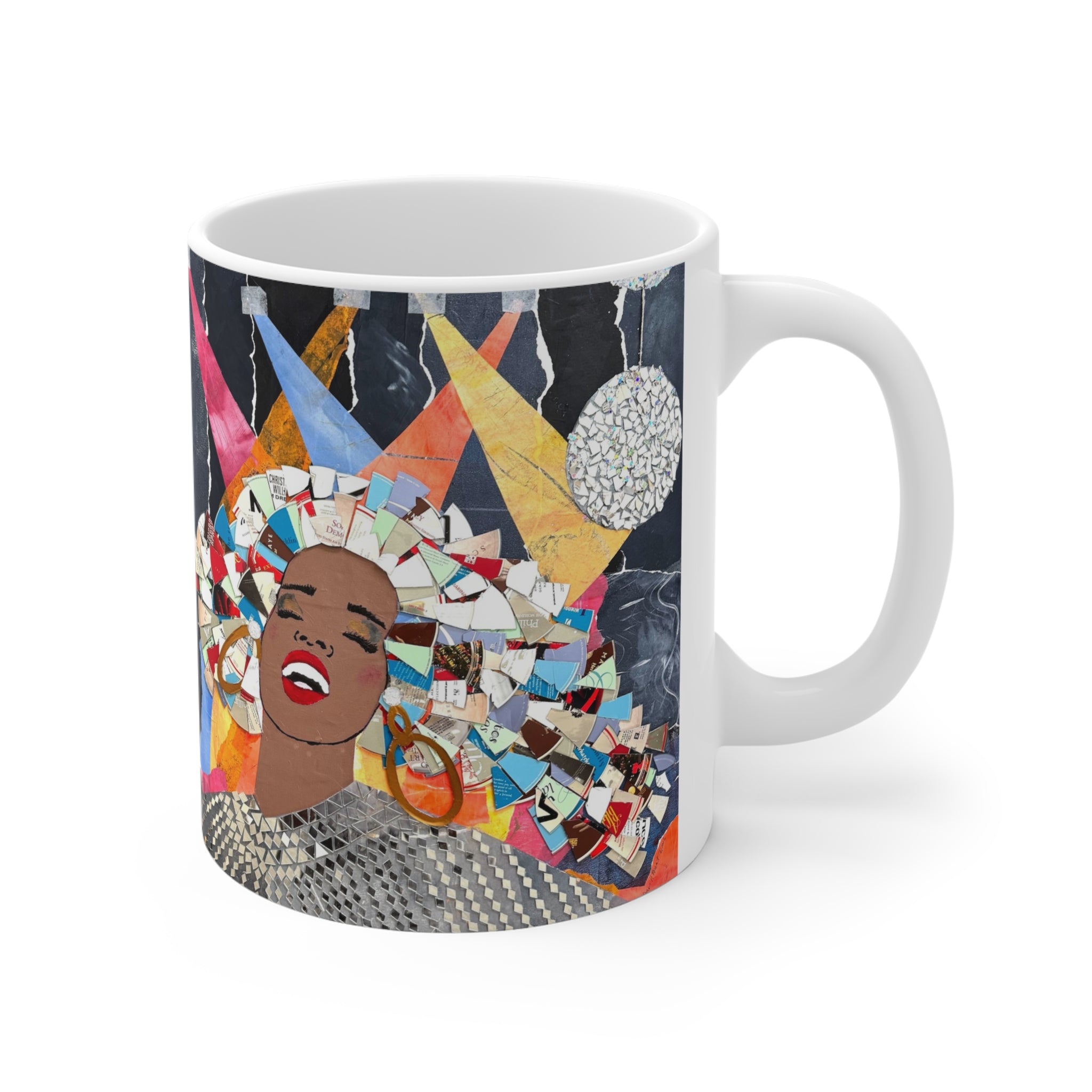 DiscoTek Mug — Colorful Disco Portrait Coffee Cup