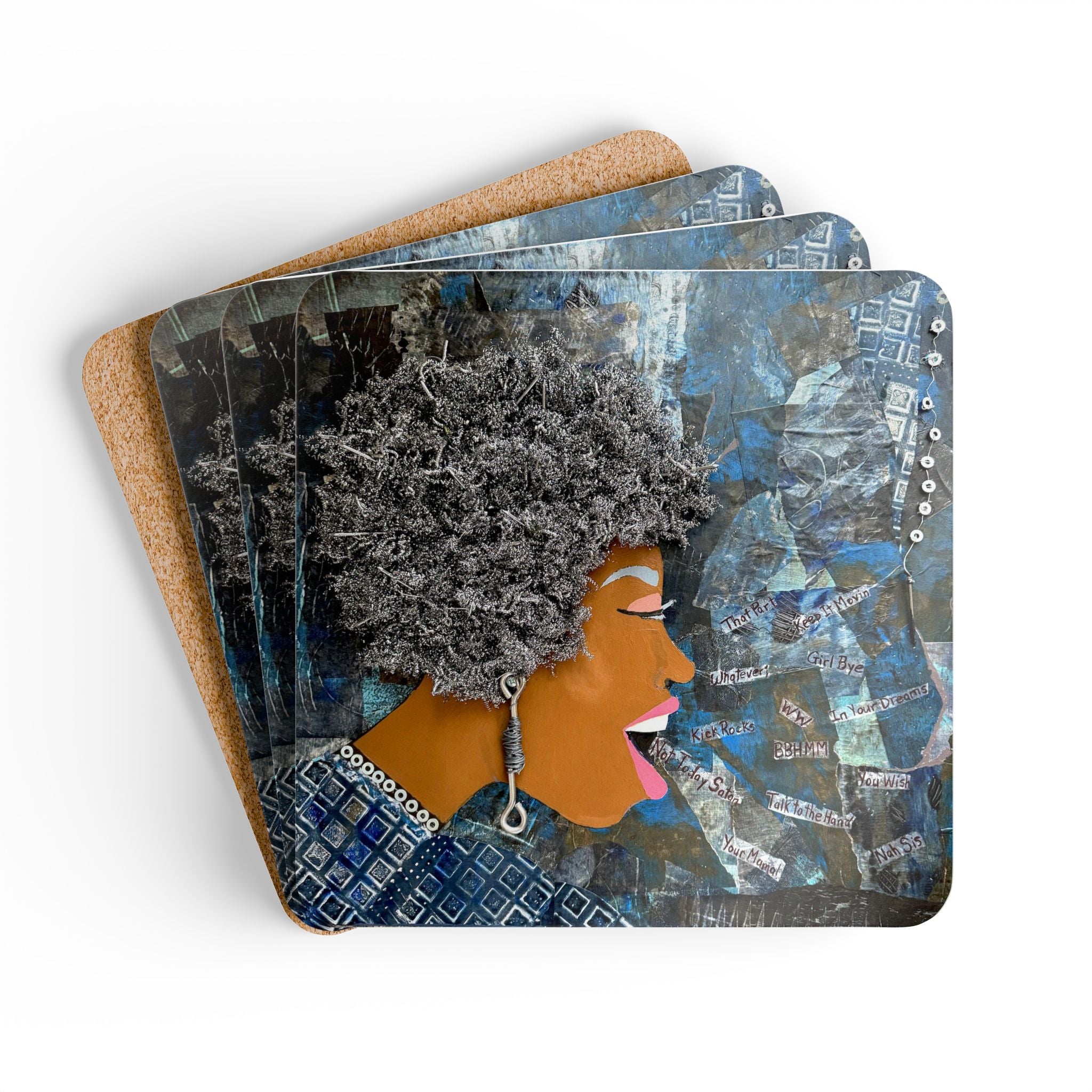 Haywire Coaster Set with Cork Back
