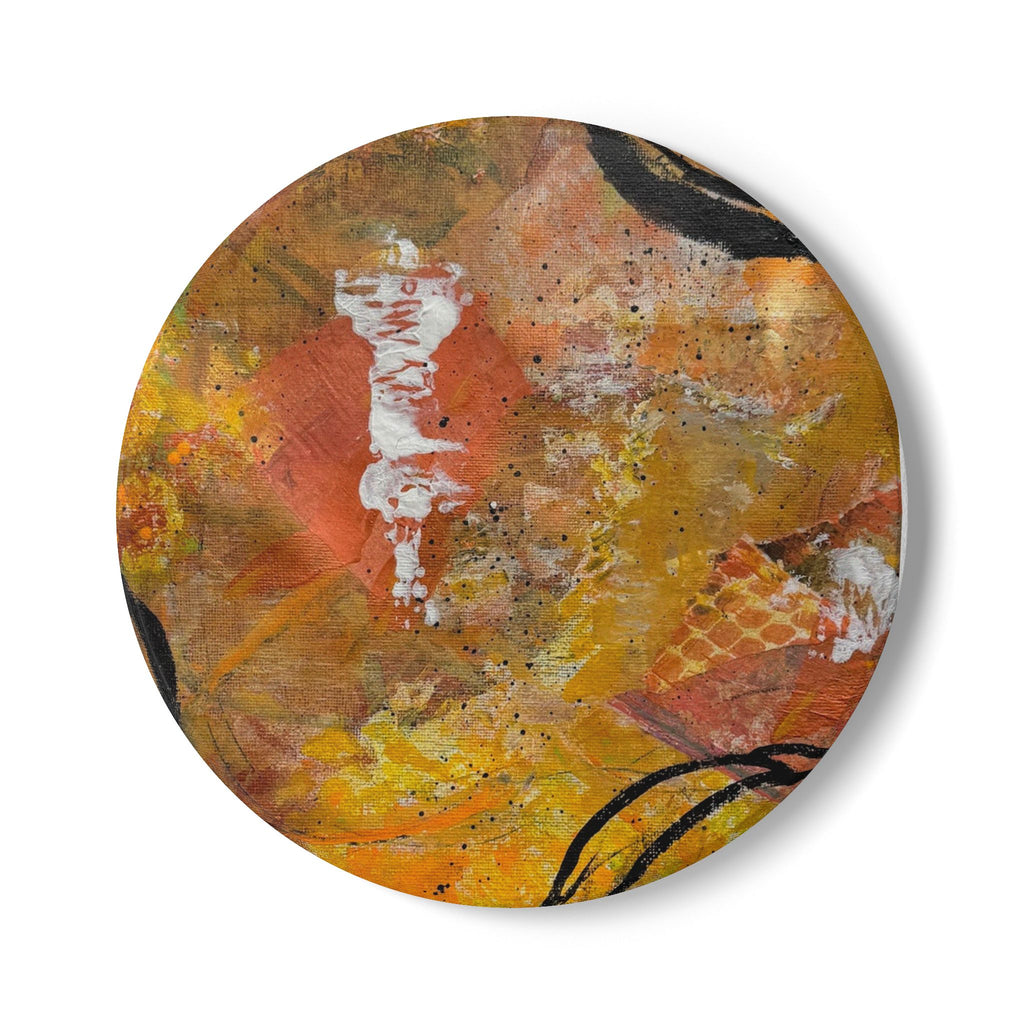 Abstract Ceramic Coaster with Cork Back