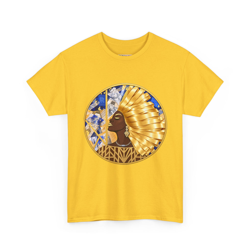 Egyptian Queen Graphic Tee — Gold Headdress Women's Afrocentric T-Shirt
