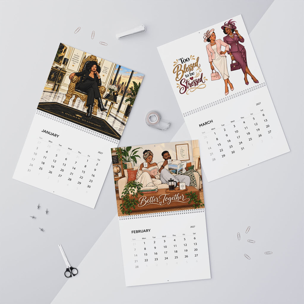 2027 Girlfriends Rock Wall Calendar — Inspirational Black Culture Art & Monthly Planner
