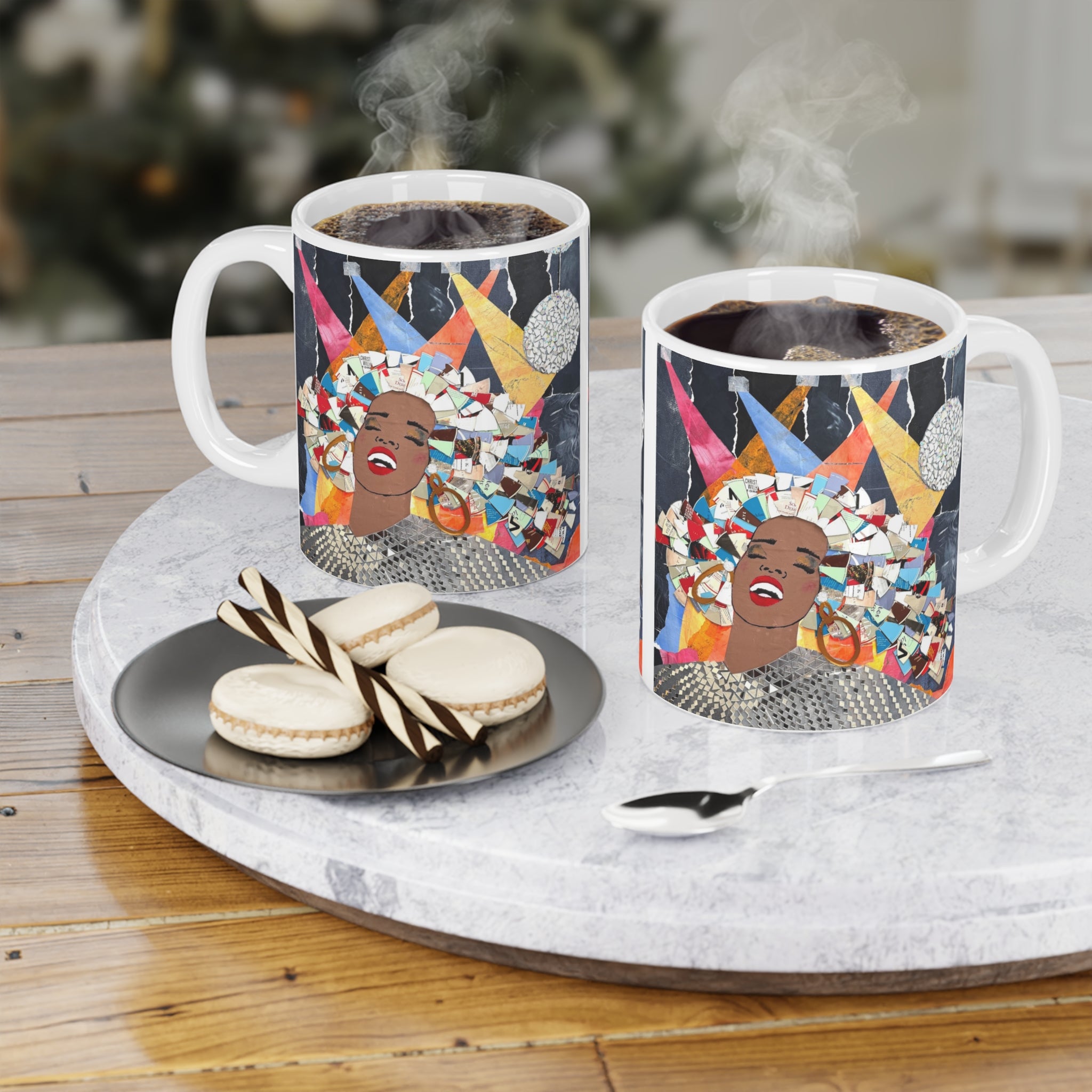 DiscoTek Mug — Colorful Disco Portrait Coffee Cup